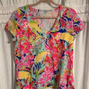 Lily Pulitzer Vibrant Floral V-Neck Top